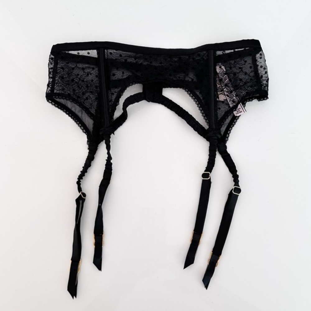 Victoria's Secret Dream Angels Black Lace Garter Belt NWT XS/S